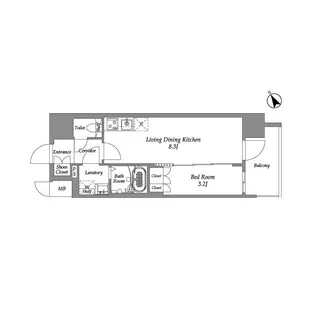 ザ・グリッド 千林レジデンス【0804号室】の間取り