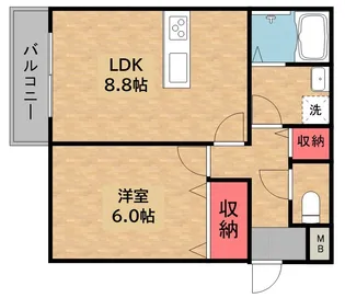CHOU CHOU KUZUHA ASAHI【1階】の間取り