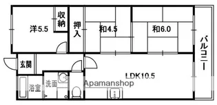 大阪府交野市私市山手1丁目【マンション】の間取り