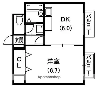 BELONG香里園【3階】の間取り
