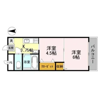 べレール岡山手【304号室】の間取り