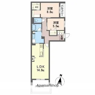 シャーメゾン フェレザ【2階】の間取り