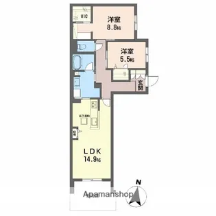 シャーメゾン フェレザ【1階】の間取り