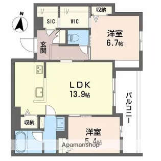 シャーメゾン フェレザ【3階】の間取り