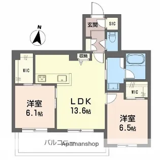 シャーメゾン フェレザ【2階】の間取り