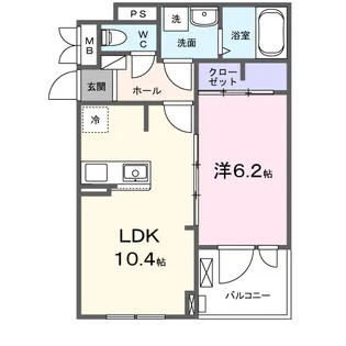パインオーク B【303号室】の間取り