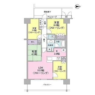 ルネ大和田駅前フロントゲート【10階】の間取り