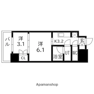 ウエリスアーバン守口【7階】の間取り
