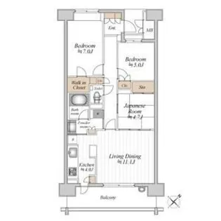 サンマークスだいにちフラワーコート(F棟)【12階】の間取り