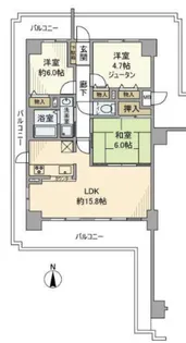 ヴィルヌーブ門真【3階】の間取り