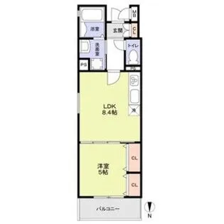 フォレストクリエオーレ城垣町弐番館【1階】の間取り