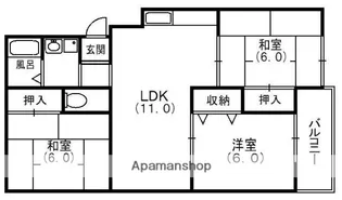 メゾン デ クル−ル【1階】の間取り