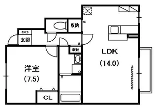サンクレスト【1階】の間取り