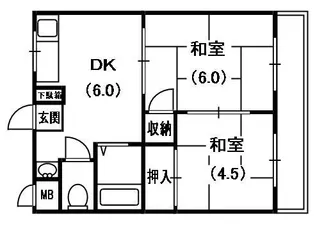 シャトー上野口【102号室】の間取り