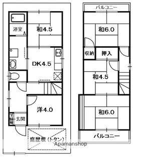 大阪府寝屋川市緑町【一戸建】の間取り