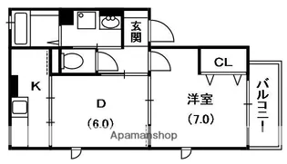 ハイム大利【1階】の間取り