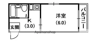 コーポみなみの【4階】の間取り