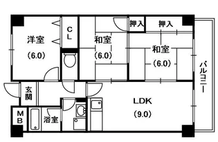 マンショングランメール【402号室】の間取り