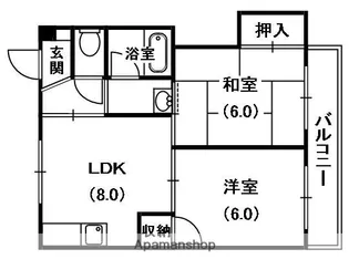 シャトラン香里園【1階】の間取り