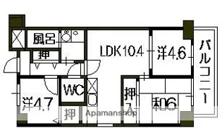 香里プラザⅥ【7階】の間取り