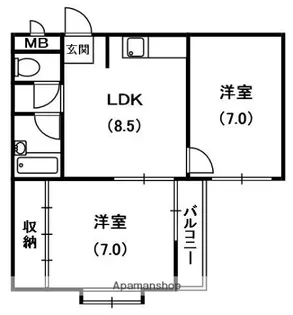 ウエストワンⅢ【3階】の間取り