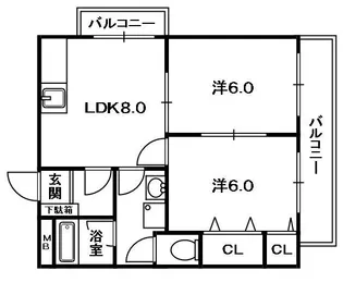 レオハイム高塚【5階】の間取り