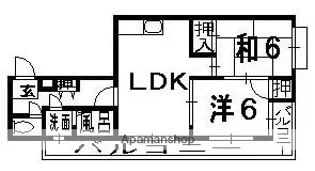 シャルマン楠葉【1階】の間取り