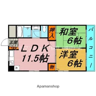 大橋マンション一番館【4階】の間取り