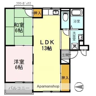 フラワーハイム鶴見【2階】の間取り
