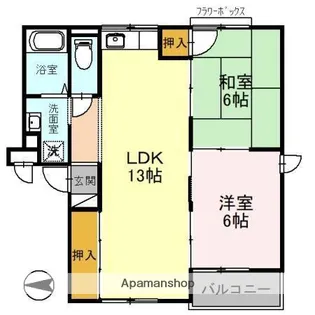 フラワーハイム鶴見【1階】の間取り