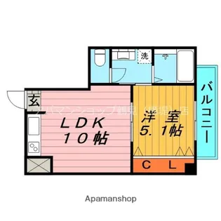 大橋マンション 三番館【3階】の間取り