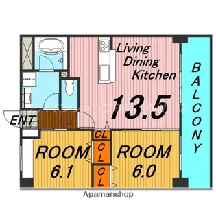 エルシェ・柳本【5階】の間取り