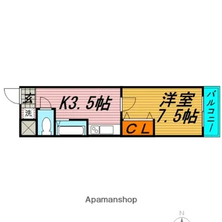 大阪府門真市三ツ島5丁目【アパート】の間取り