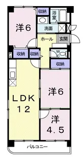 ソレイユ二番館【4階】の間取り