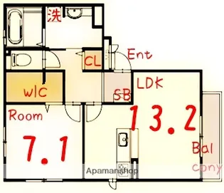 ボヌール K【1階】の間取り