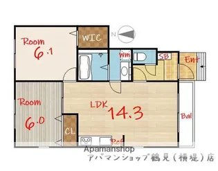 エリタージュ 鶴見【2階】の間取り