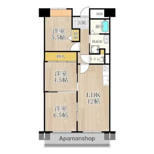 アンドユーイワキ東大阪【5階】の間取り