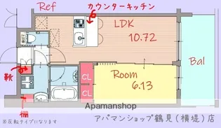 1LDKの間取り画像