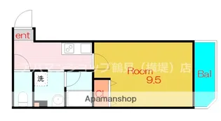 レクラン放出東【8階】の間取り