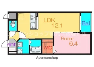 1LDKの間取り画像