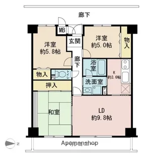 大阪府大東市太子田1丁目【アパート】の間取り