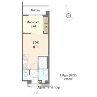 大阪府大阪市城東区中浜2丁目【マンション】の間取り