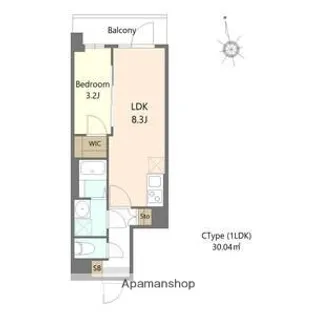 大阪府大阪市城東区中浜2丁目【マンション】の間取り