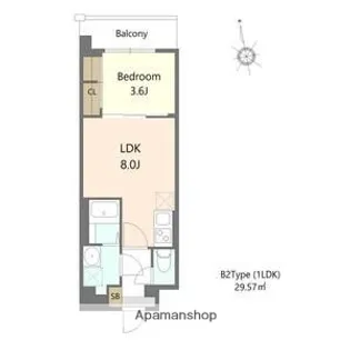 大阪府大阪市城東区中浜2丁目【マンション】の間取り