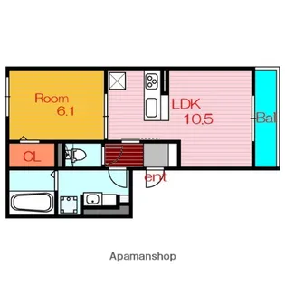 大阪府大阪市城東区中浜1丁目【アパート】の間取り