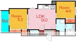 大阪府大阪市鶴見区焼野3丁目【アパート】の間取り