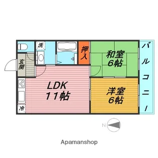 タウンコート鎮西【3階】の間取り