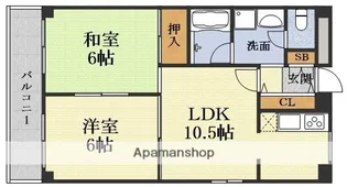 第3中尾ハイツ【1階】の間取り