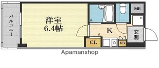 エステムコート新大阪【102号室】の間取り