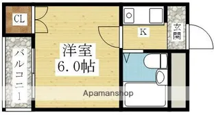 スリーデイズ新大阪【406号室】の間取り